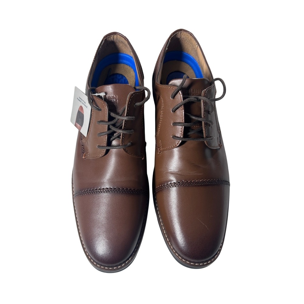 Nunn Bush Mens Brown Leather Cap Toe Oxford Dress‎ Shoes Size 9 1/2 Wide NWOB